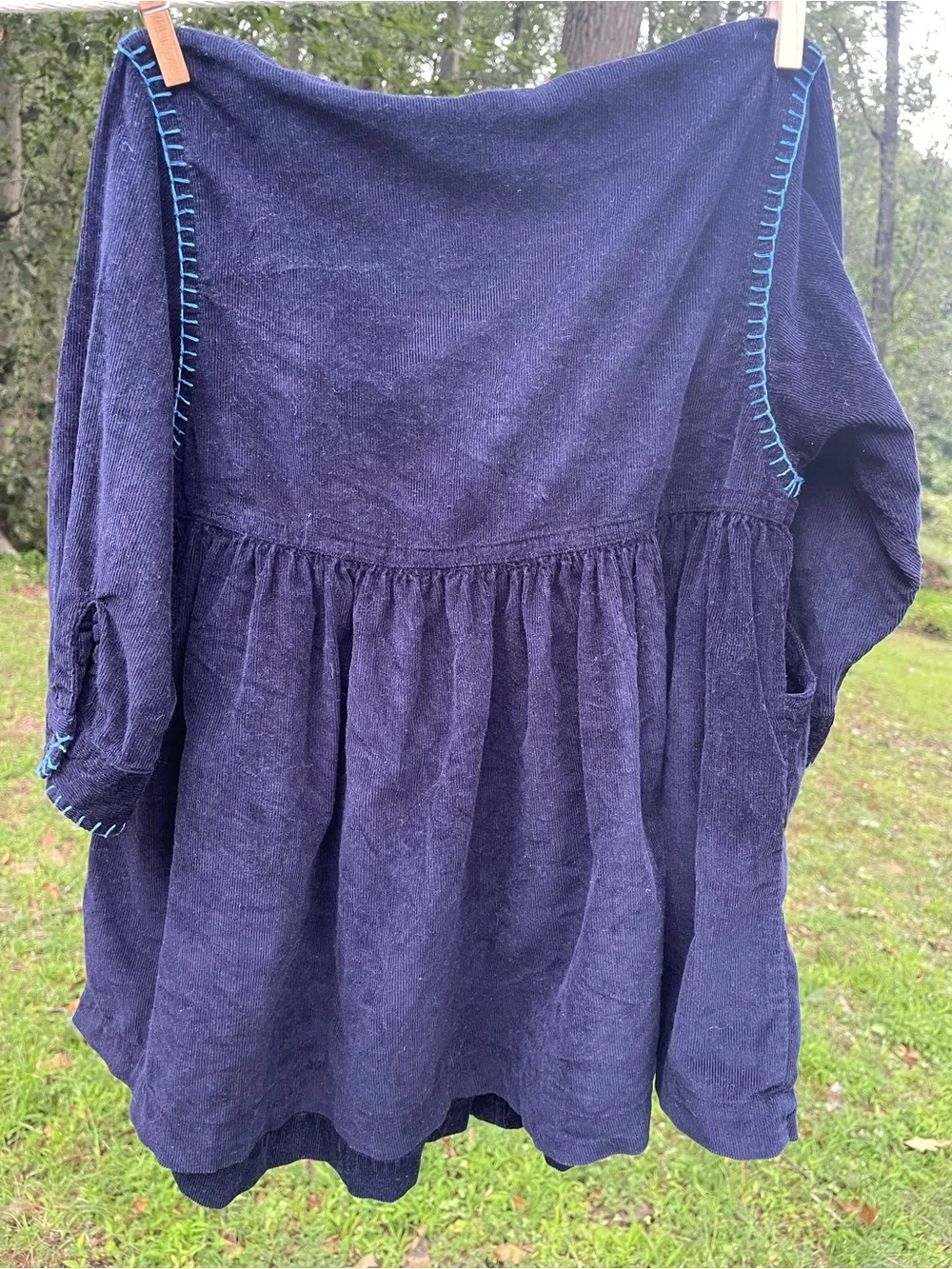Vintage Disney Minnie Mouse Corduroy Button-Front Dress with Embroidered Accents